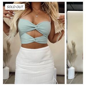 Lane 201 Teal Cropped Tank